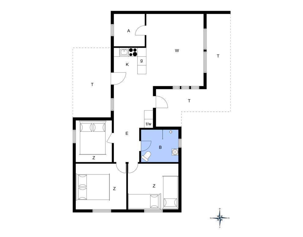 Indretning 1-3 Sommerhus L10113, Edderfuglevej 13, DK - 7760 Hurup Thy