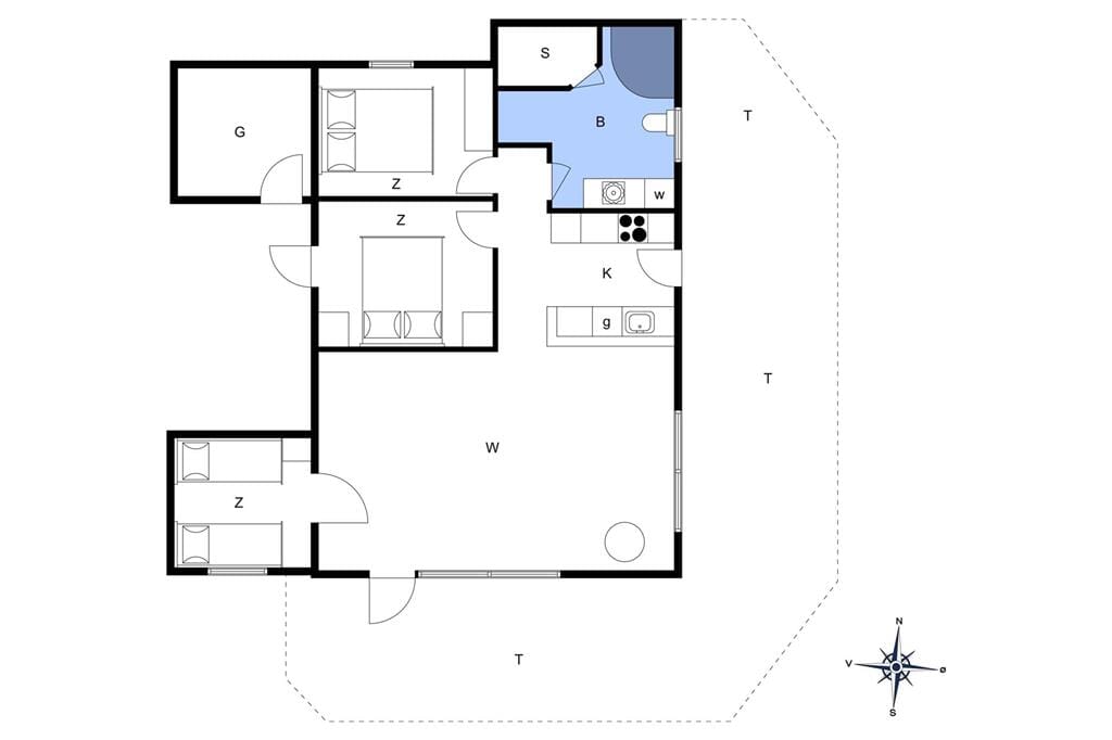 Indretning 1-401 Sommerhus OH165, Bakkerne 2, DK - 9560 Hadsund