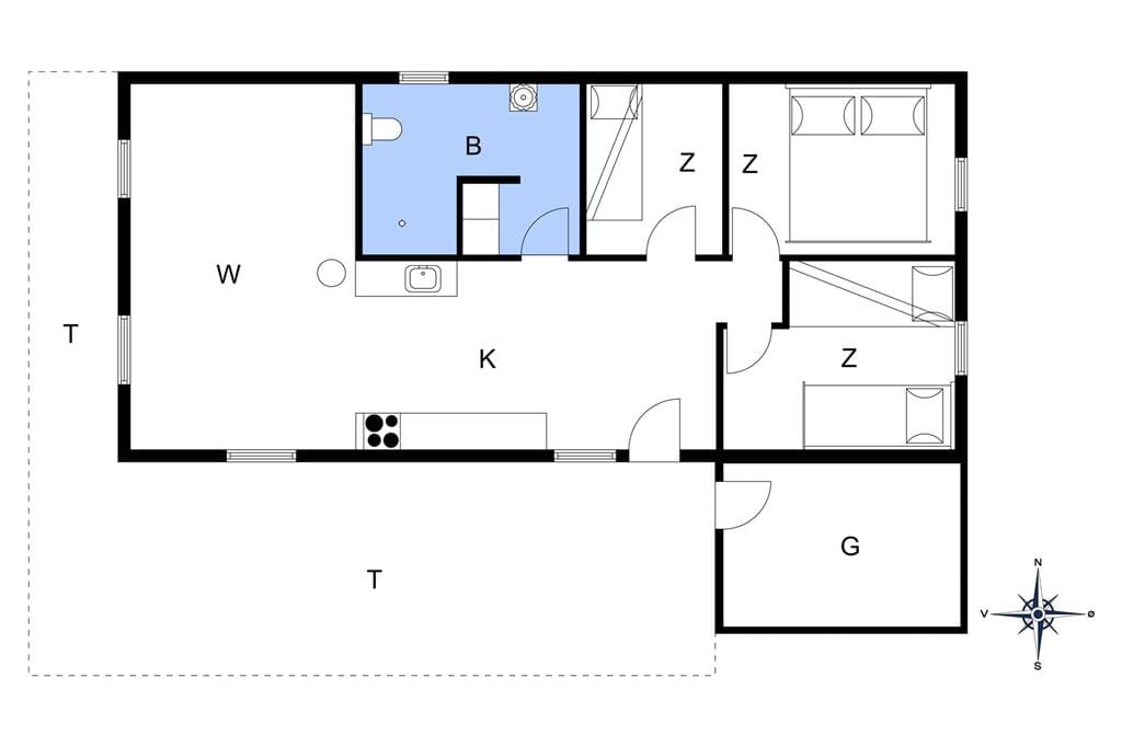 Indretning 1-13 Sommerhus 722, Hættemågevej 22, DK - 7760 Hurup Thy