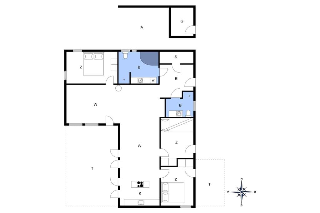Indretning 1-172 Sommerhus JB908, Kronvildtvej 190, DK - 9460 Brovst