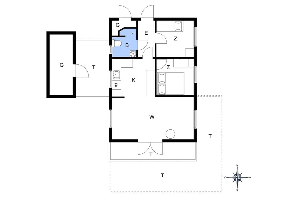 Indretning 1-148 Sommerhus TV1152, Duevej 1, DK - 9881 Bindslev