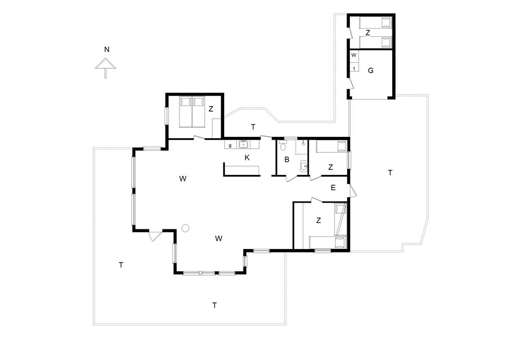 Indretning 1-14 Sommerhus 220, Bakkevænget 9, DK - 9492 Blokhus