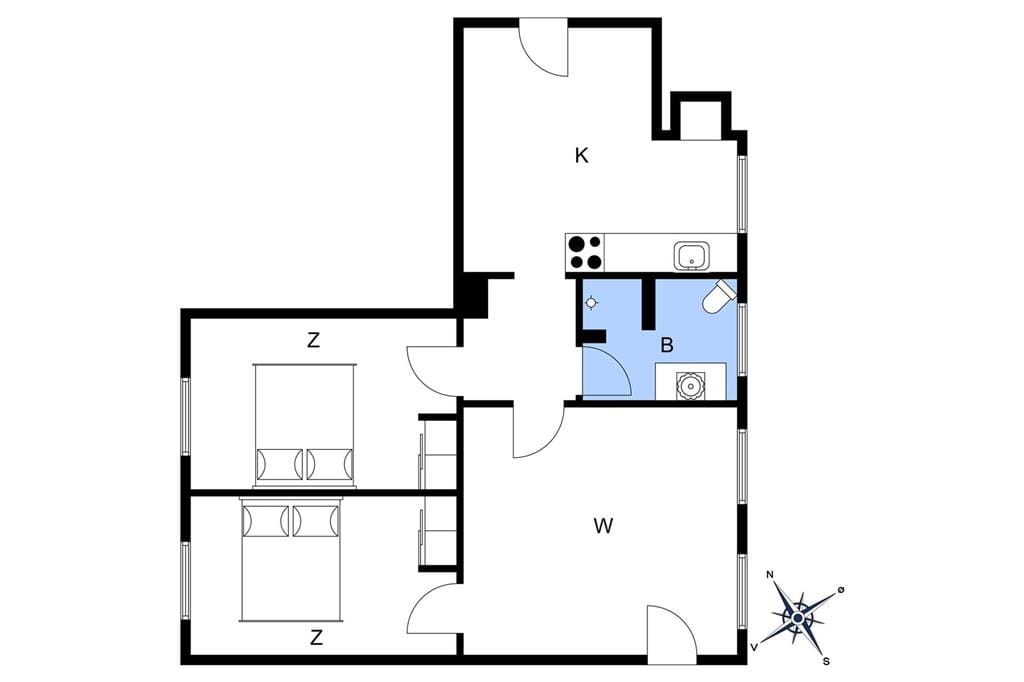 Indretning 1-3 Sommerhus M65527, Hovgårdsvej 6, DK - 5591 Gelsted
