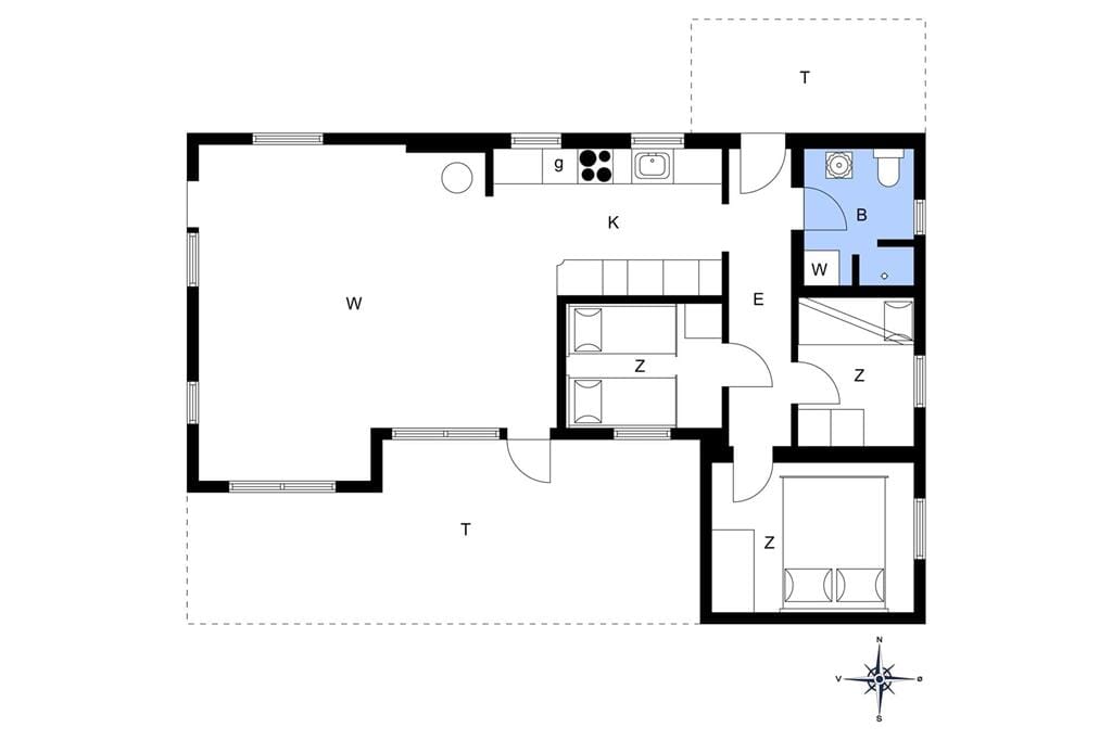 Indretning 1-172 Sommerhus JB323, Markstien 21, DK - 9690 Fjerritslev