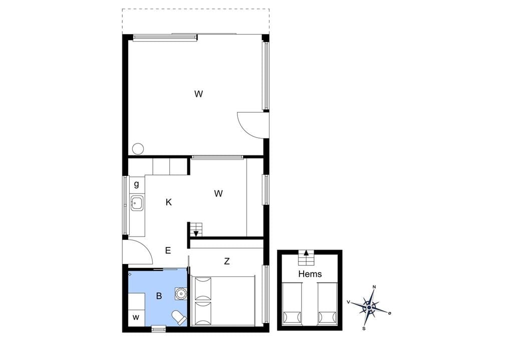 Indretning 1-4 Sommerhus 801, Æ Gammel Havn 21, DK - 6960 Hvide Sande