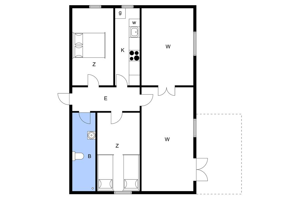 Indretning 1-3 Sommerhus F50505, Vinkelvej 5, DK - 6340 Kruså