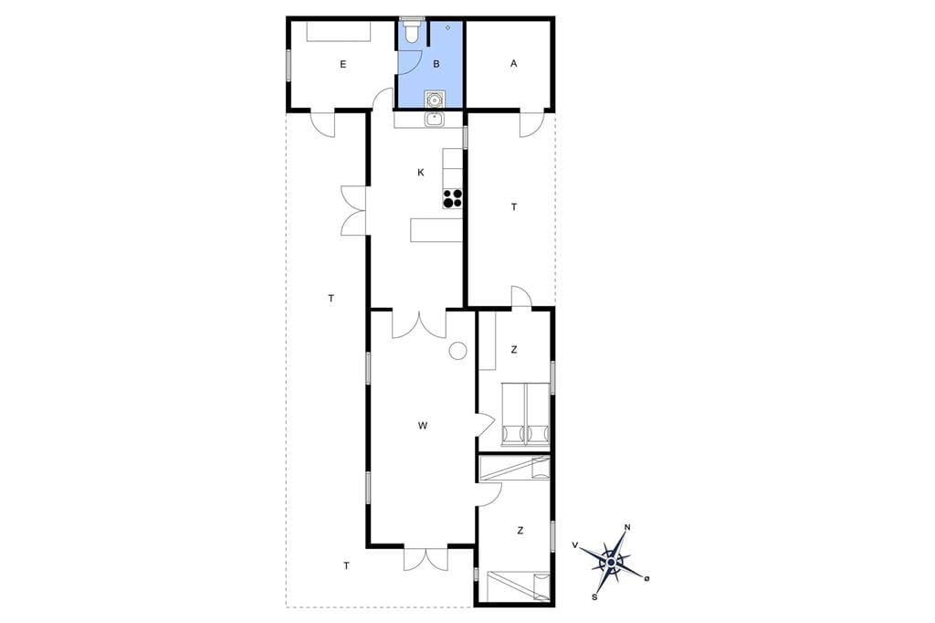 Indretning 1-15 Sommerhus 4309, Oddermose Strandvej 15, DK - 4780 Stege