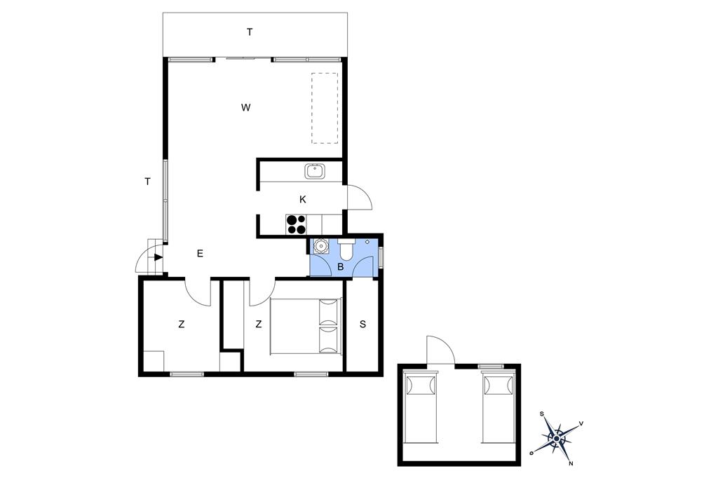 Indretning 1-174 Sommerhus M13011, Jasminvej 74, DK - 4872 Idestrup