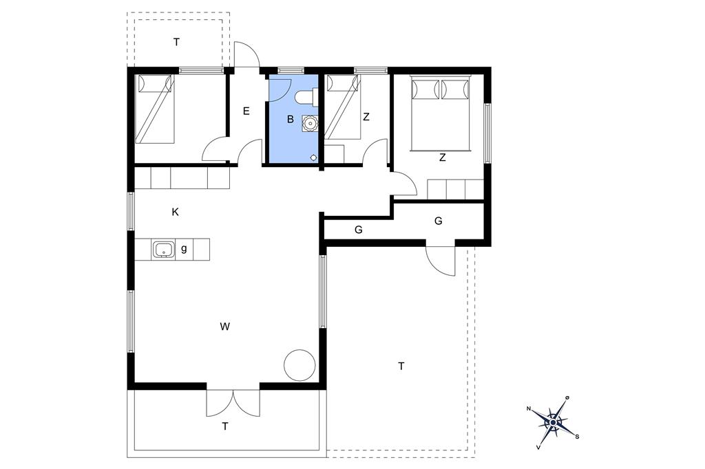 Indretning 1-148 Sommerhus TV1033, Bakkevej 7, DK - 9881 Bindslev