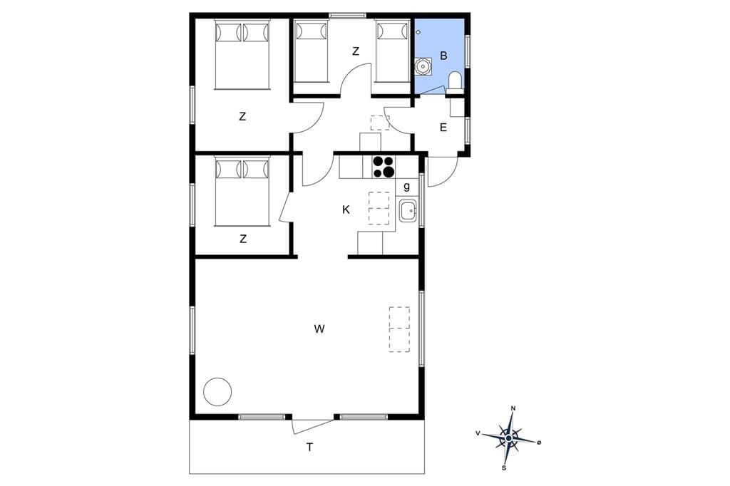 Indretning 1-174 Sommerhus M20002, Urhanevej 4, DK - 4874 Gedser