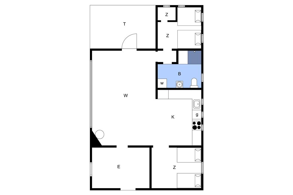 Indretning 1-11 Sommerhus 0001, Blåbærvej 23, DK - 6792 Rømø