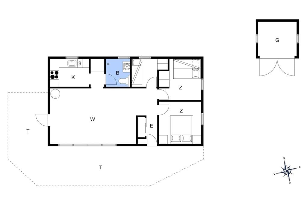 Indretning 1-401 Sommerhus OH216, Brøndbækken 114, DK - 9560 Hadsund