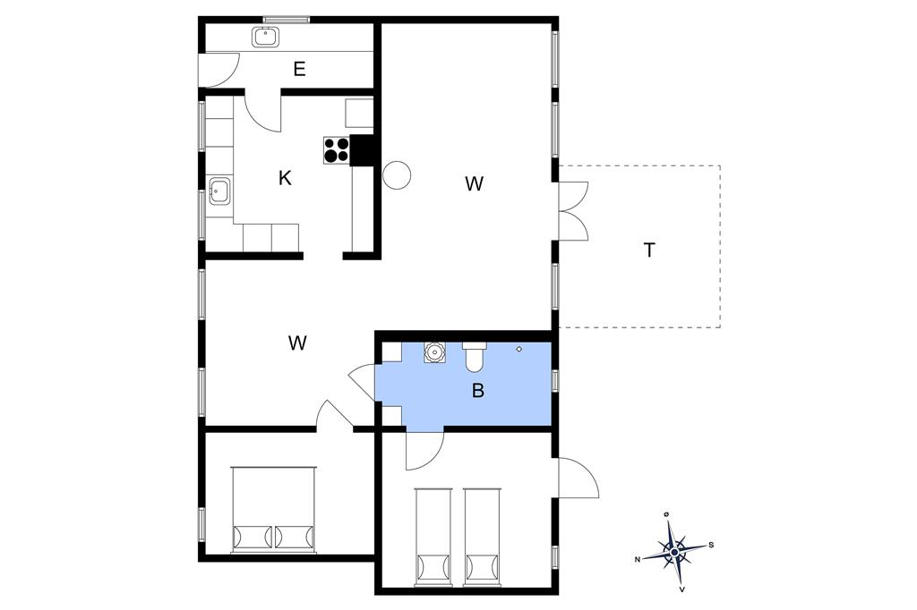 Innredning 1-3 Feirehus M70402, Gammelløkkevej 1, DK - 5985 Søby Ærø
