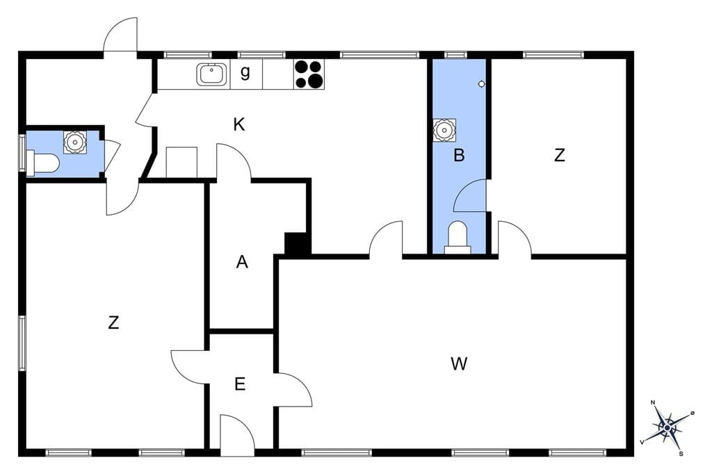 Indretning 1-26 Sommerhus K19102, Sejerbyvej 49, DK - 4592 Sejerø