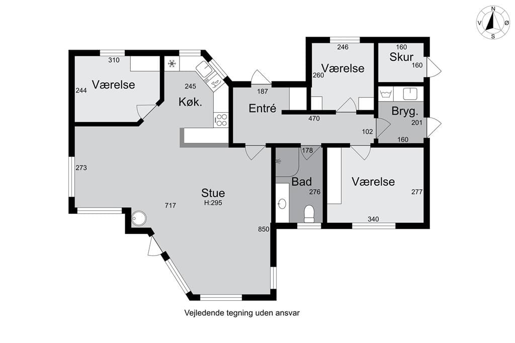Indretning 1-174 Sommerhus M15018, Ligustervej 10, DK - 4873 Væggerløse