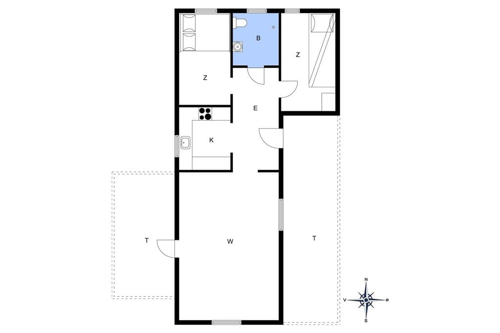 Indretning 1-176 Sommerhus BL454, Porsevej 14, DK - 9493 Saltum