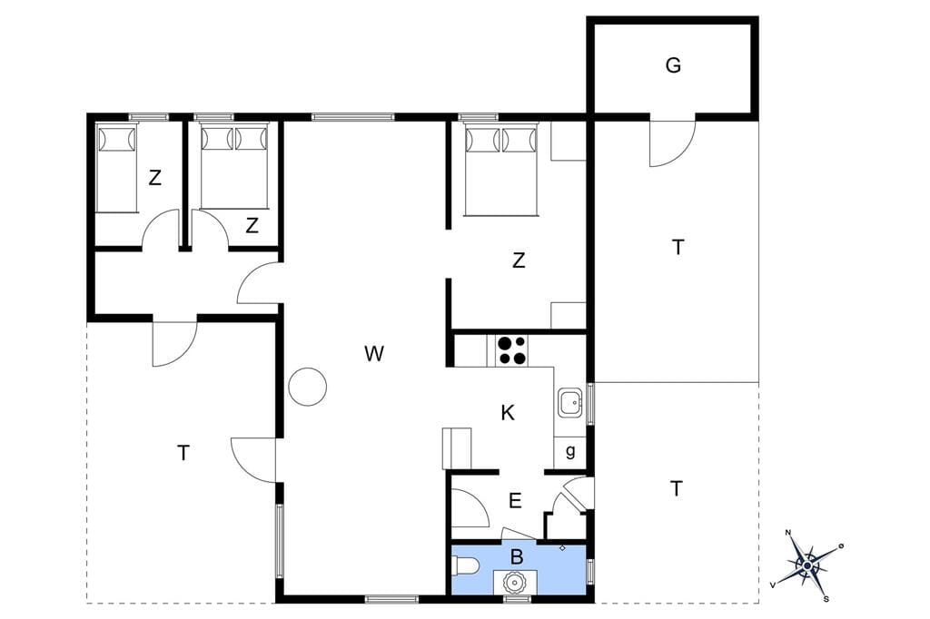 Indretning 1-6 Sommerhus N313, Cypresvænget 225, DK - 4736 Karrebæksminde