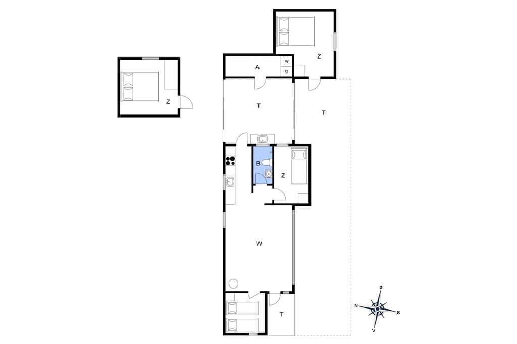 Indretning 1-1336 Sommerhus 1105-N, Egernvej 5, DK - 3390 Hundested