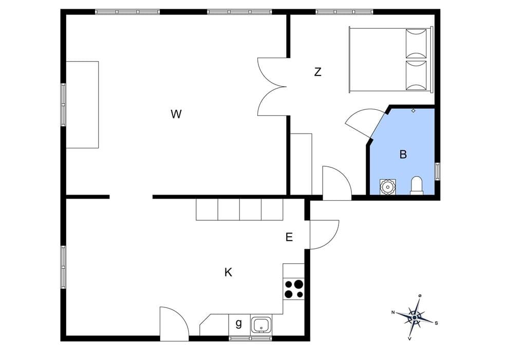Indretning 1-3 Sommerhus F50421, Ahlefeldvej 2, DK - 6300 Gråsten