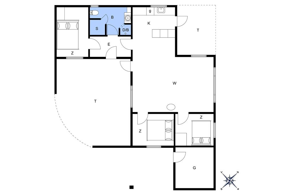 Indretning 1-14 Sommerhus 1375, Agathevej 4, DK - 9480 Løkken