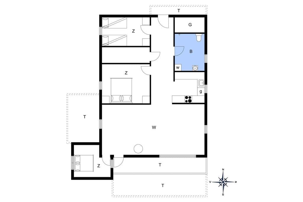 Indretning 1-148 Sommerhus TV1157, Markvej 7, DK - 9881 Bindslev