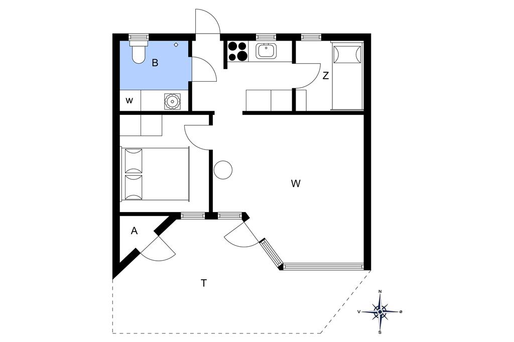 Indretning 1-1336 Sommerhus 1089-N, Natskyggevej 28, DK - 3390 Hundested