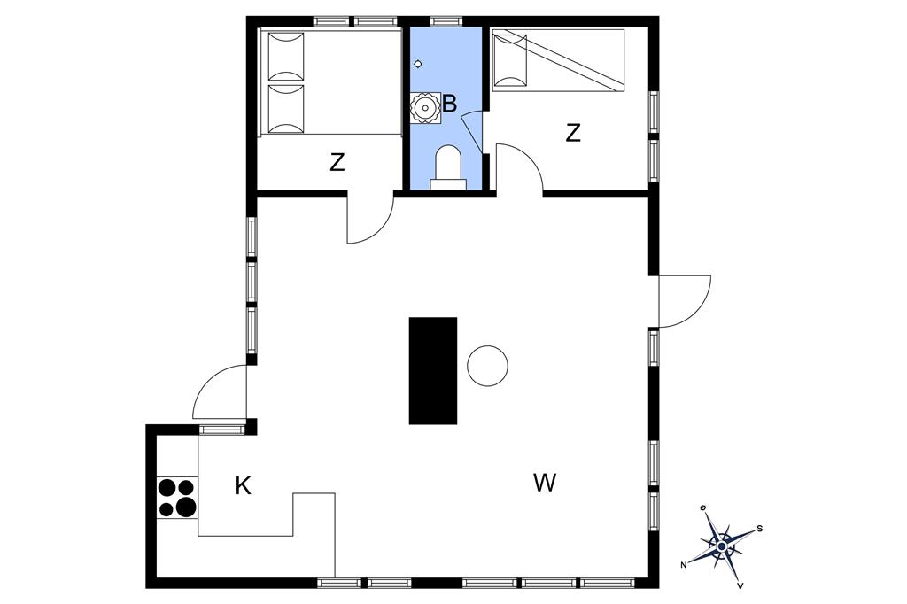 Innredning 1-14 Feirehus 76158, Bredningen 18, DK - 9800 Hjørring