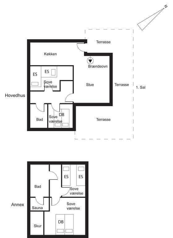 Indretning 1-15 Sommerhus R951, Strandlaugsvej 17, DK - 4673 Rødvig Stevns