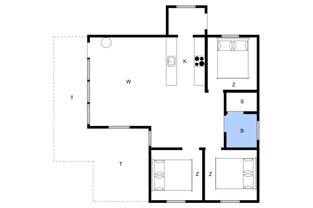 Indretning 1-4 Sommerhus 513, Riskrogvej 16, DK - 6960 Hvide Sande