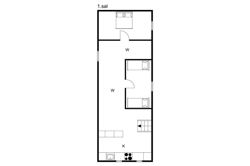 Indretning 1-3 Sommerhus M65520, Tobovej 80, DK - 5690 Tommerup