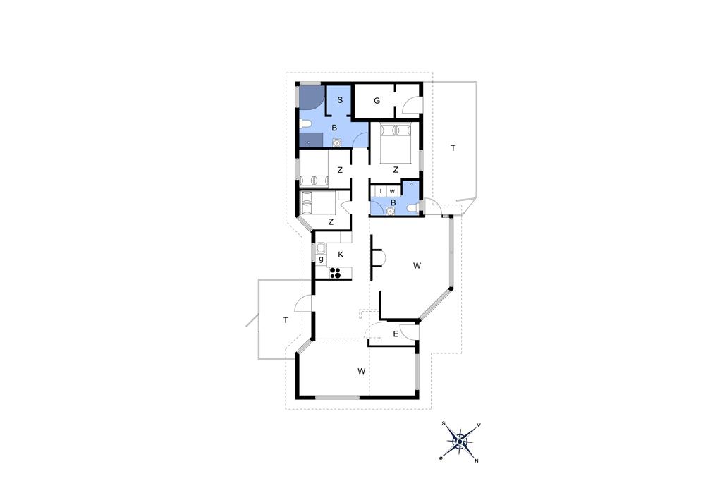 Indretning 1-14 Sommerhus 1291, Klitvejen 33, DK - 9492 Blokhus