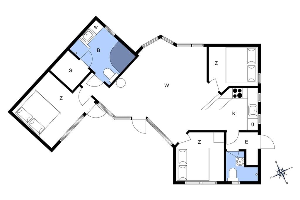 Indretning 1-17 Sommerhus 13375, Roarsgård 3, DK - 4560 Vig