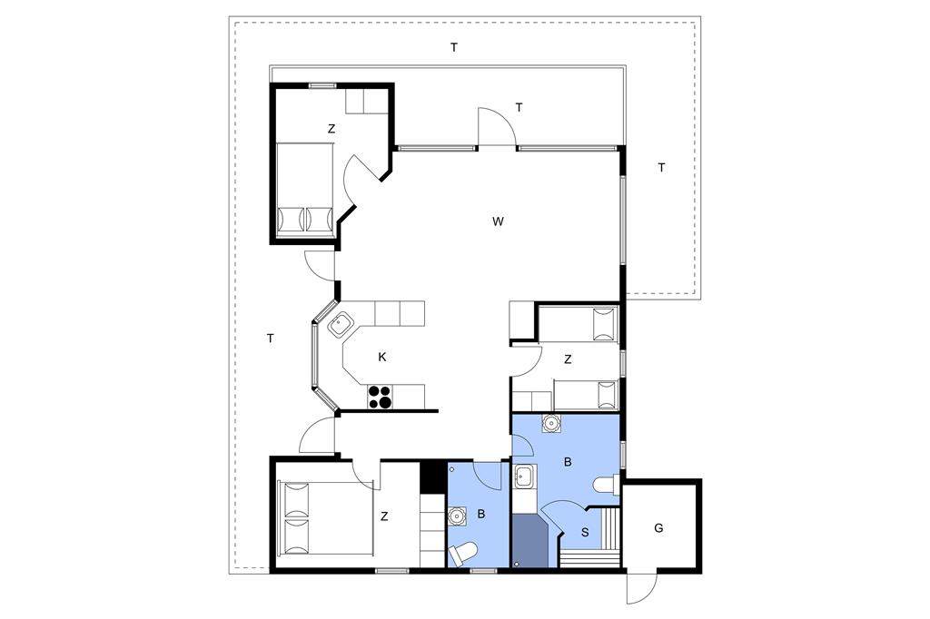 Indretning 1-23 Sommerhus 8424, Rastestedet 46, DK - 8420 Knebel