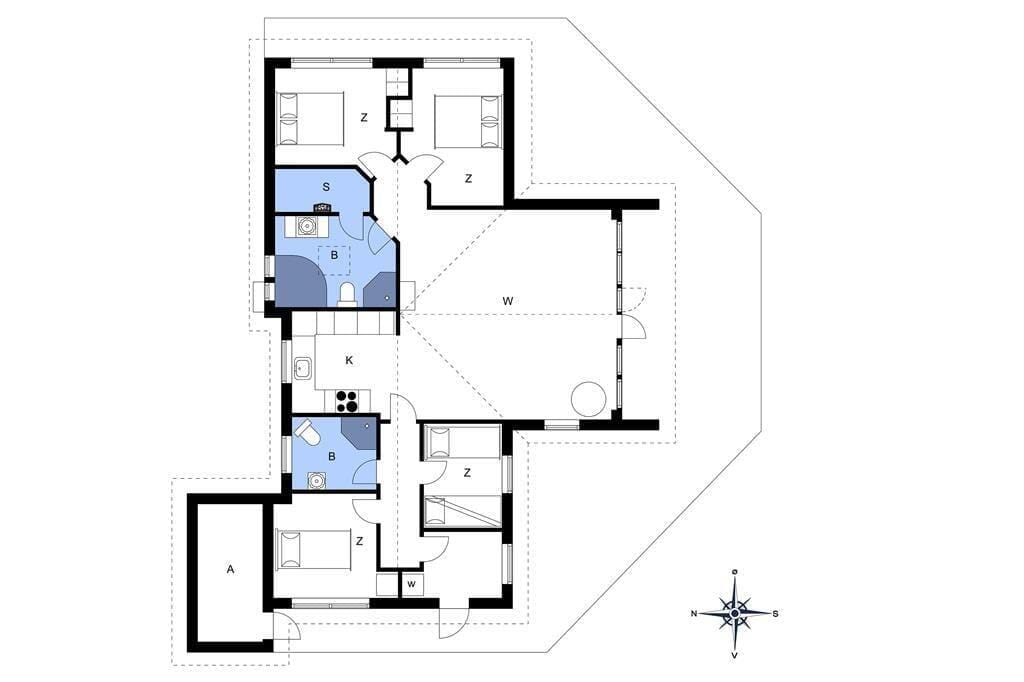 Indretning 1-4 Sommerhus 135, Sortebærdalen 51, DK - 6950 Ringkøbing