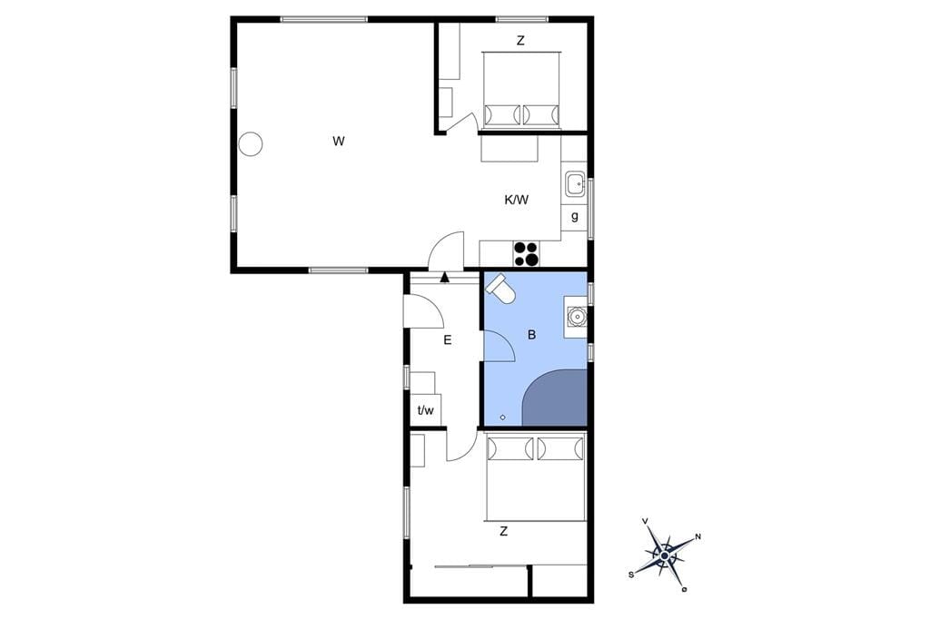 Indretning 1-3 Sommerhus L13160, Bakkevænget 2, DK - 7900 Nykøbing M