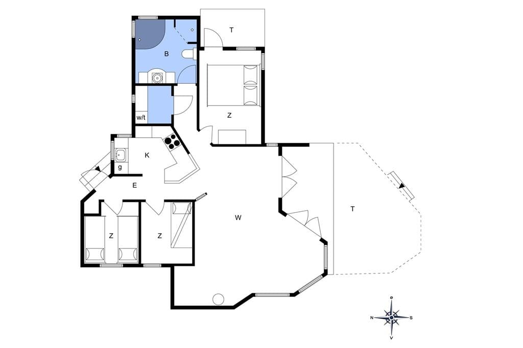 Indretning 1-6 Sommerhus N297, Krageholmsvej 51, DK - 4736 Karrebæksminde
