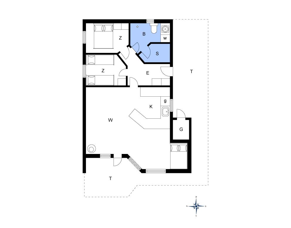 Indretning 1-176 Sommerhus BL1145, Rødhus Skolevej 6, DK - 9490 Pandrup