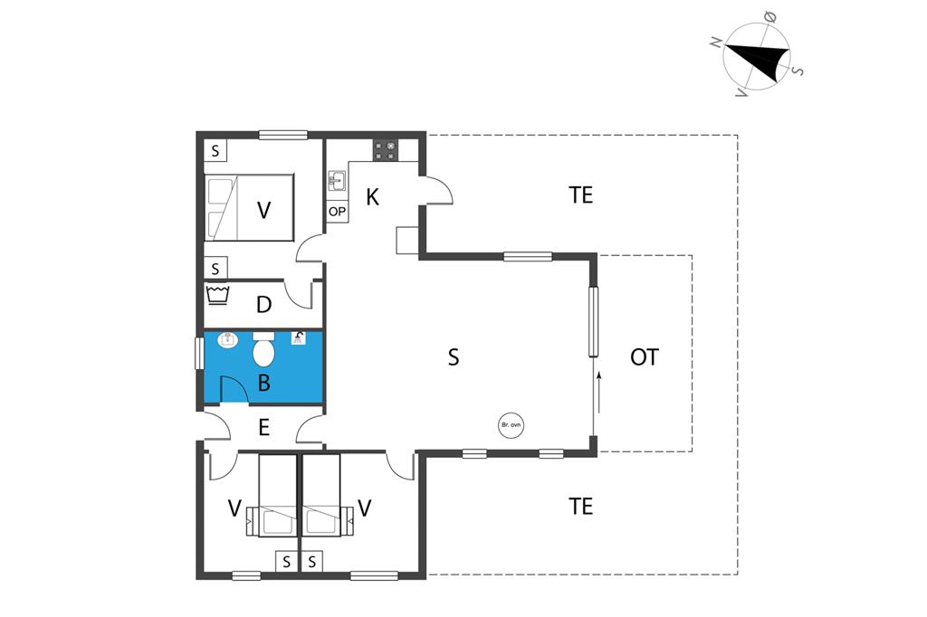 Indretning 1-19 Sommerhus 30393, Rude Havvej 182, DK - 8300 Odder