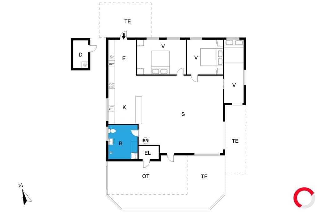 Innredning 1-19 Feirehus 40533, Pøt Strandby 136, DK - 7130 Juelsminde