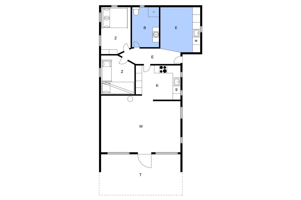 Indretning 1-3 Sommerhus M64130, Skåstrup Strand Øst 85, DK - 5400 Bogense