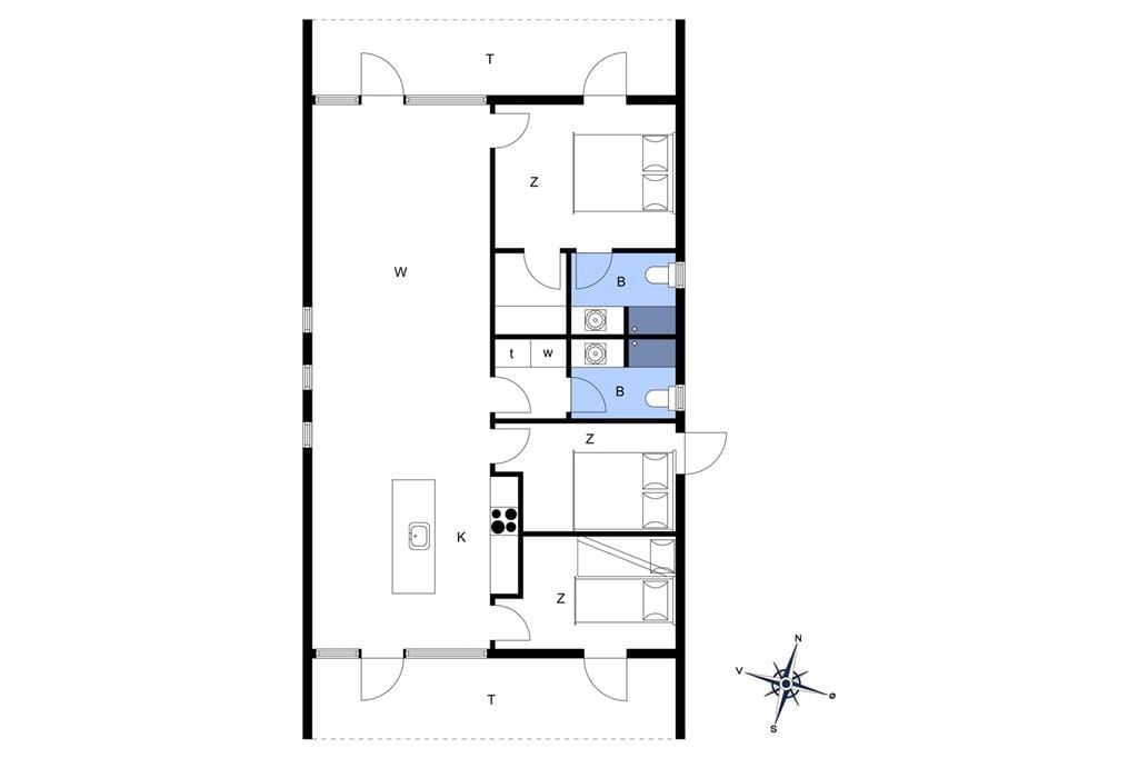 Indretning 1-176 Sommerhus BL438, Jens Bærentsvej 2, DK - 9492 Blokhus