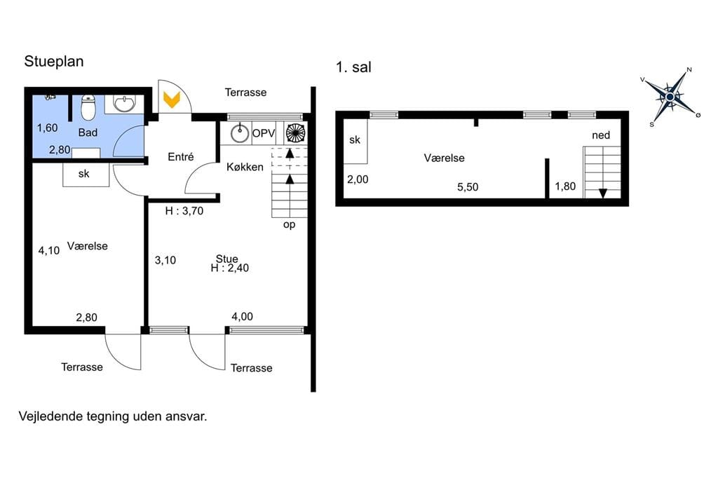 Indretning 1-174 Sommerhus M14015, Nørrevang 26, DK - 4873 Væggerløse