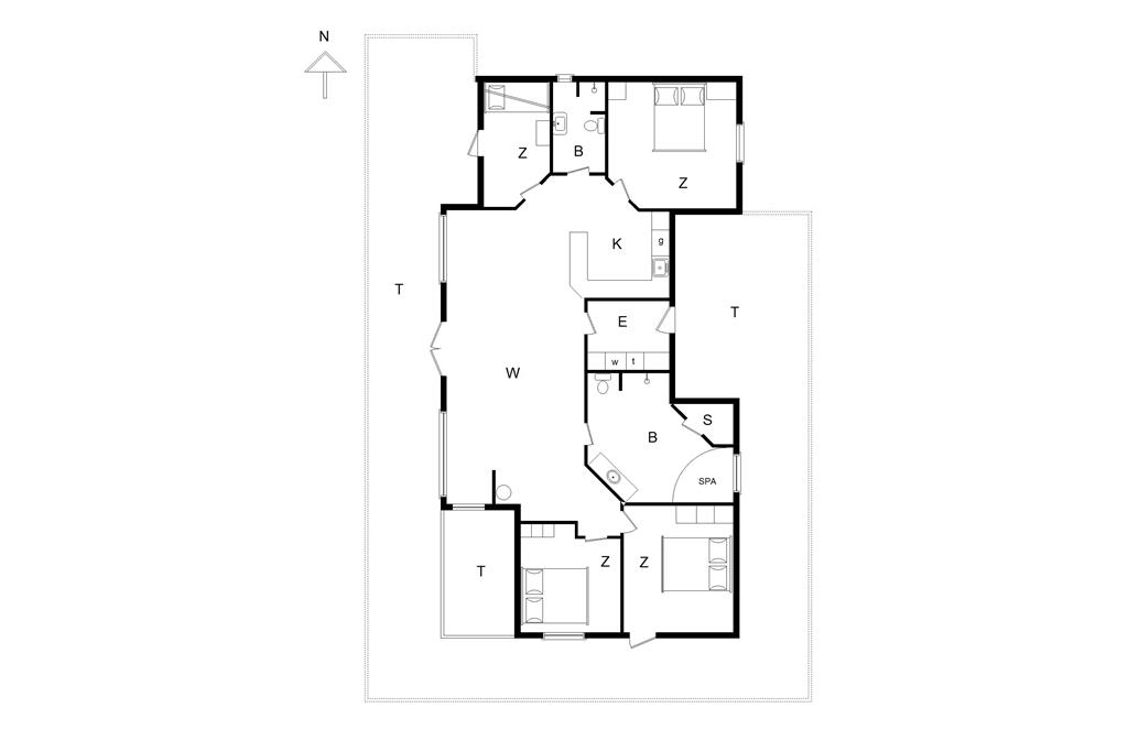Innredning 1-14 Feirehus 520, Jægervænget 1, DK - 9492 Blokhus