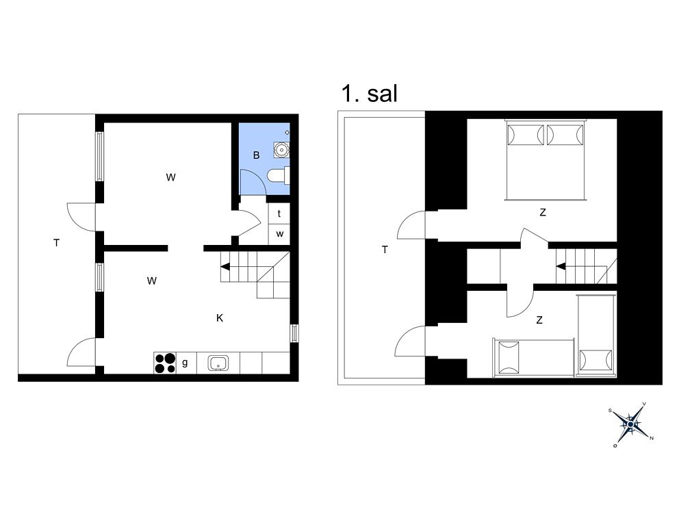 Innenausstattung 1-14 Ferienhaus 1260, Strandvejen 14, DK - 9492 Blokhus