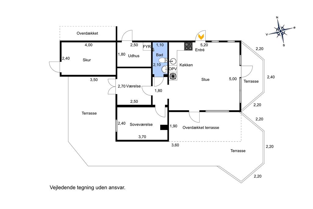 Indretning 1-19 Sommerhus 40342, Niels Rasmussens Vej 125, DK - 7130 Juelsminde