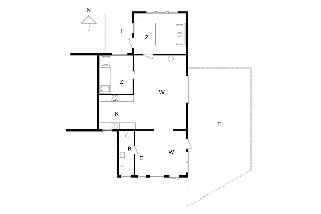 Indretning 1-14 Sommerhus 206, Sommervej 9, DK - 9492 Blokhus