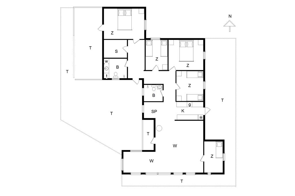 Innredning 1-14 Feirehus 1020, Hunetorp Klitvej 257, DK - 9490 Pandrup