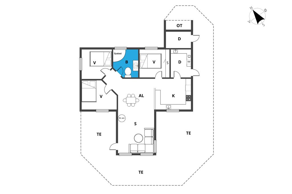 Indretning 1-23 Sommerhus 8102, Præstekravevej 7, DK - 8410 Rønde