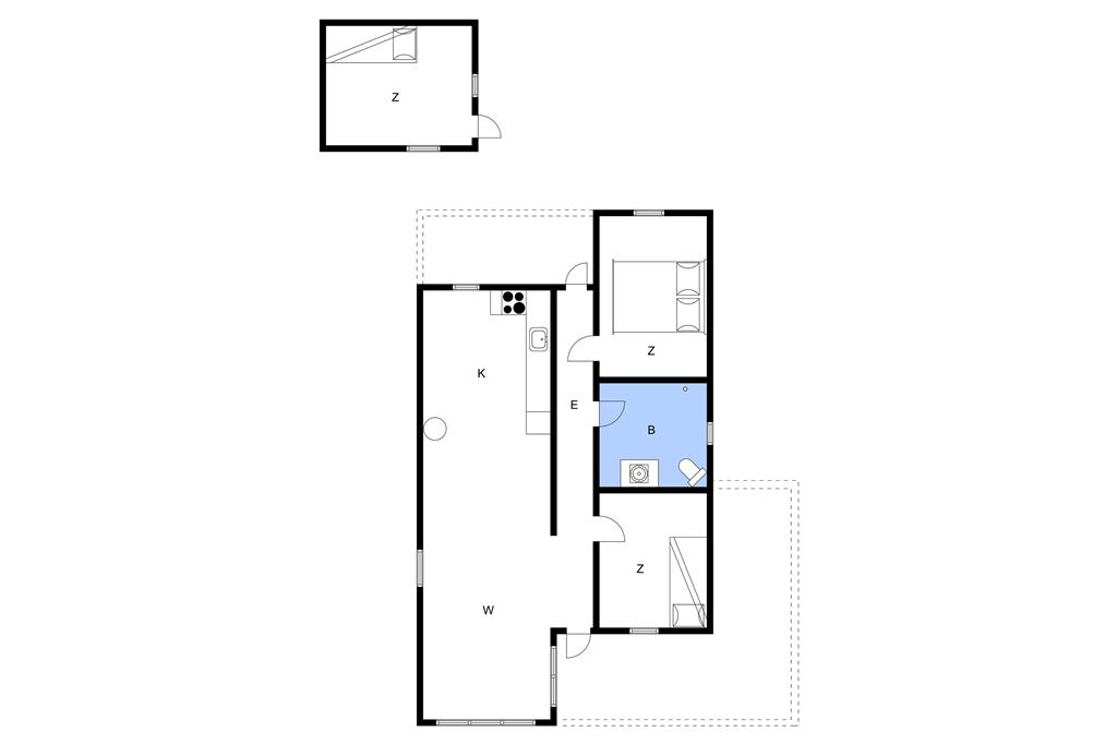Innredning 1-3 Feirehus L14169, Kybehuse 79, DK - 7870 Roslev