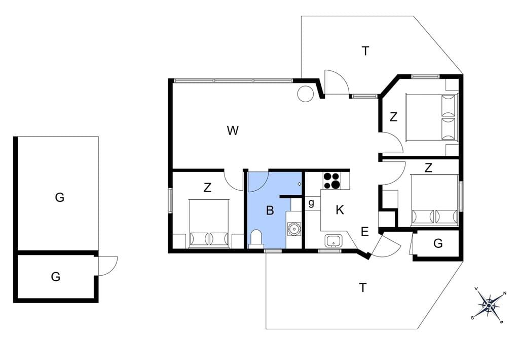 Indretning 1-401 Sommerhus HA266, Kongevejen 6, DK - 9370 Hals